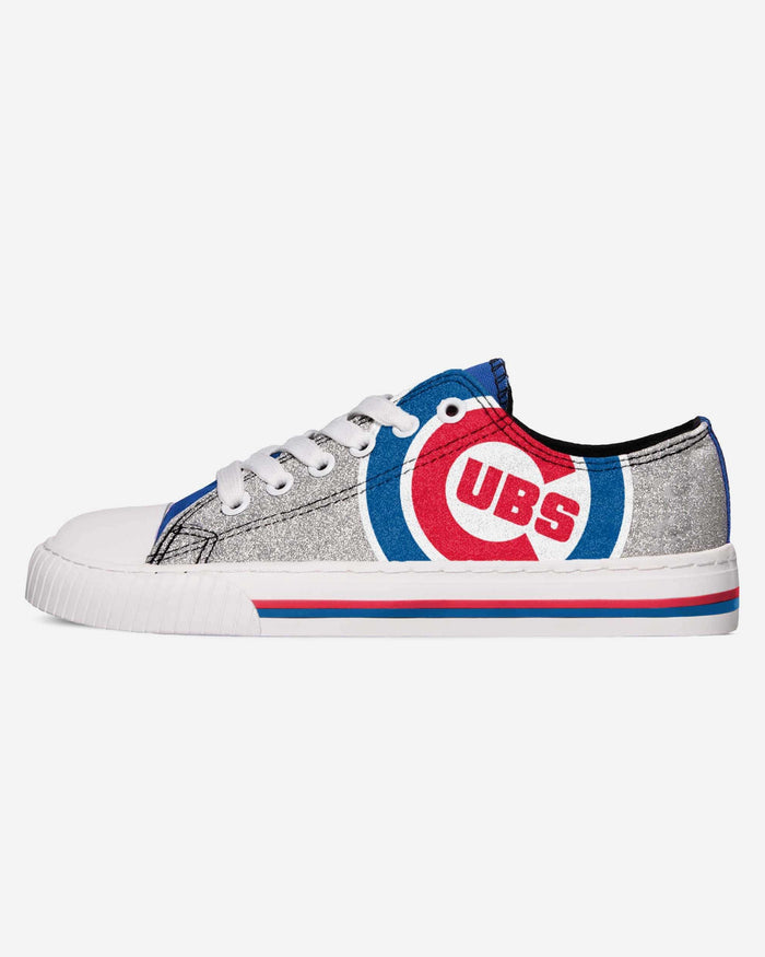 Chicago Cubs Womens Glitter Low Top Canvas Shoe FOCO 6 - FOCO.com