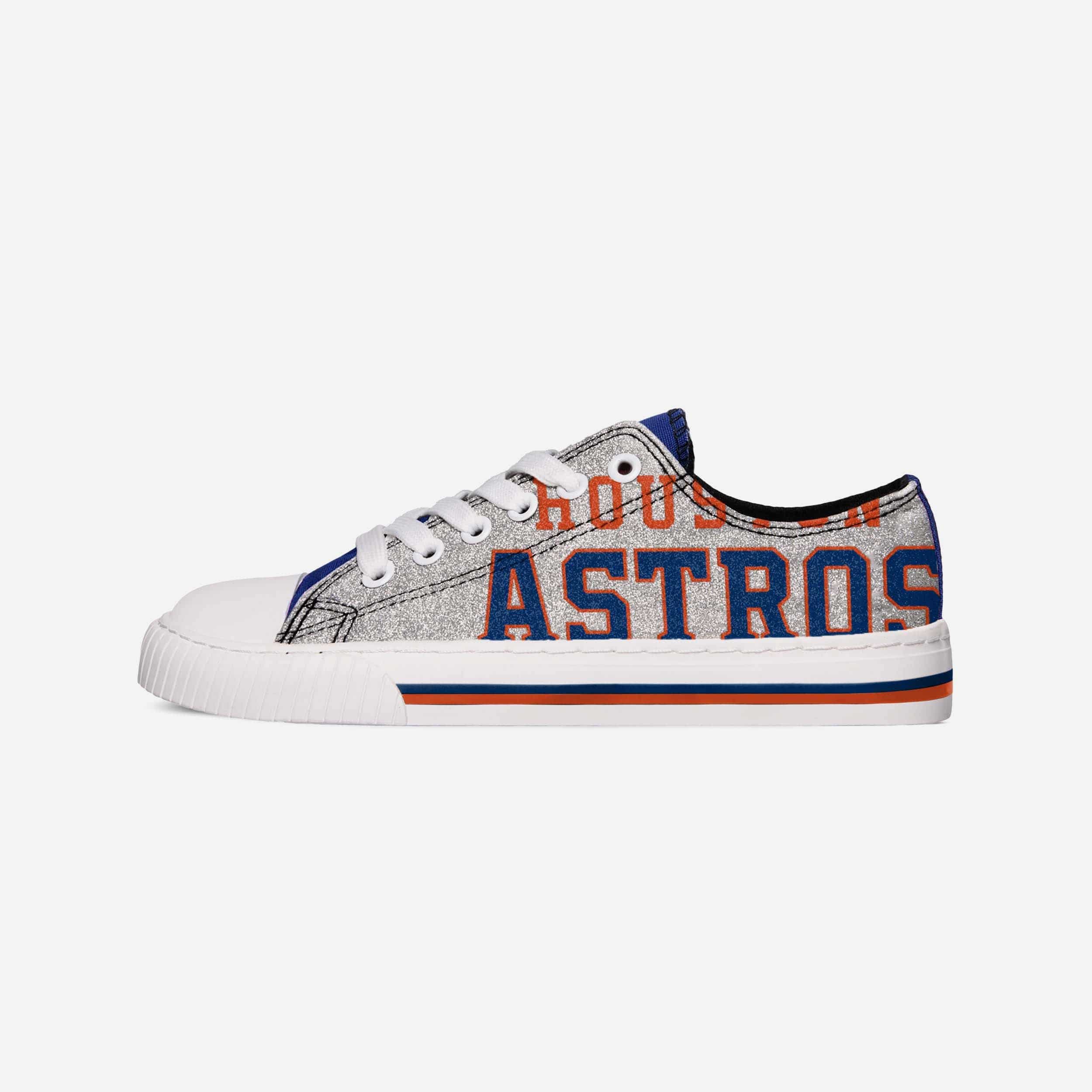 FOCO Women's NCAA Team Logo Low Top Canvas Sneakers - Fashion College Sneakers With Silver Glitter
