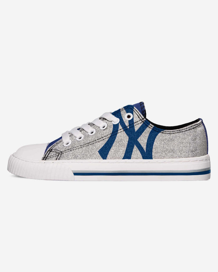 New York Yankees Womens Glitter Low Top Canvas Shoe FOCO 6 - FOCO.com