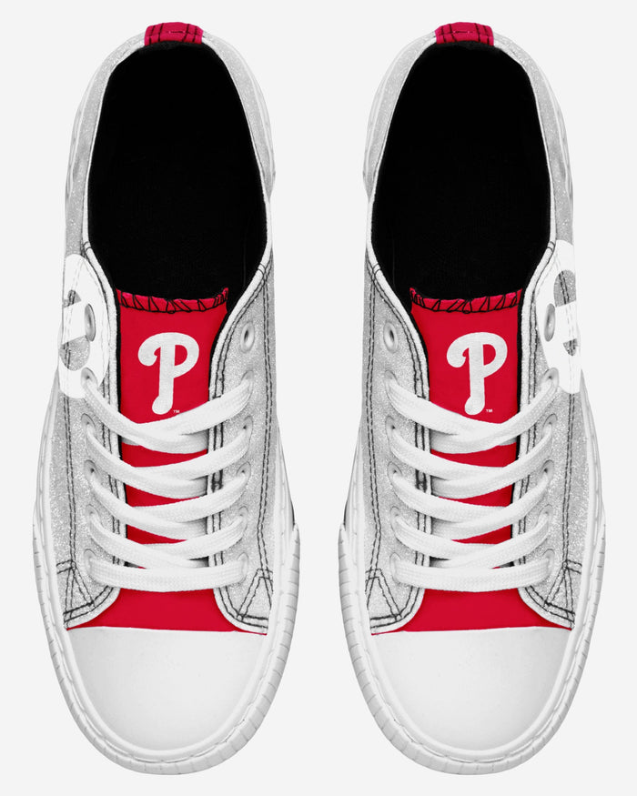 Philadelphia Phillies Womens Glitter Low Top Canvas Shoe FOCO - FOCO.com