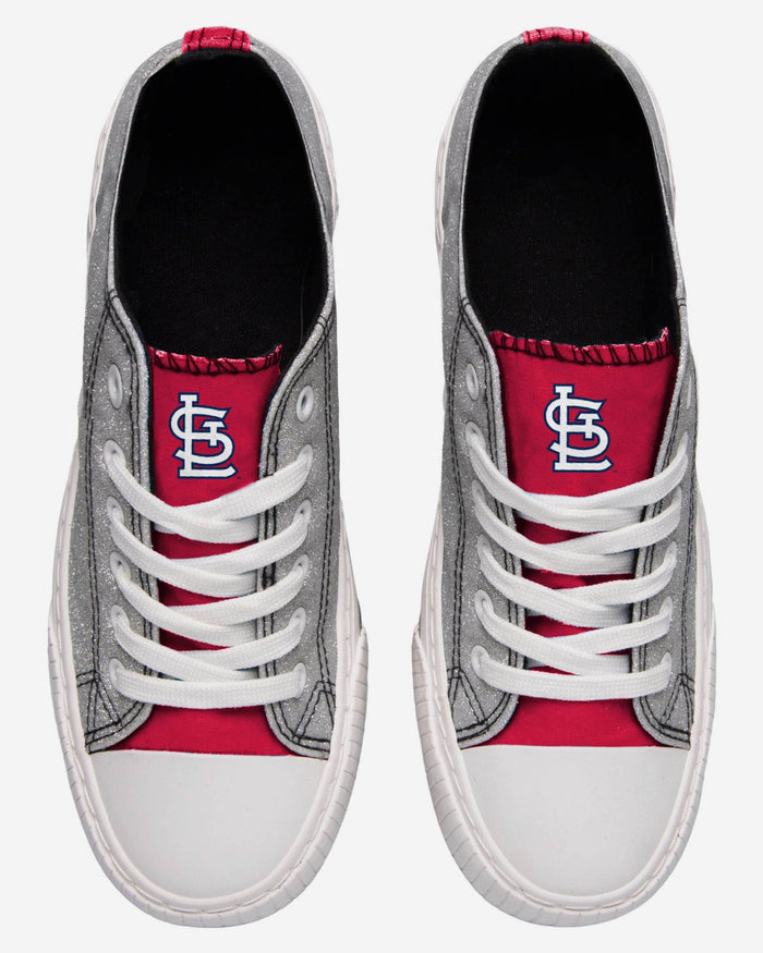St Louis Cardinals Womens Glitter Low Top Canvas Shoes FOCO - FOCO.com
