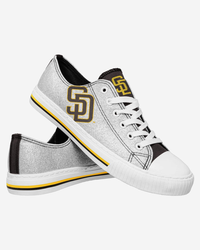 San Diego Padres Womens Glitter Low Top Canvas Shoes FOCO - FOCO.com