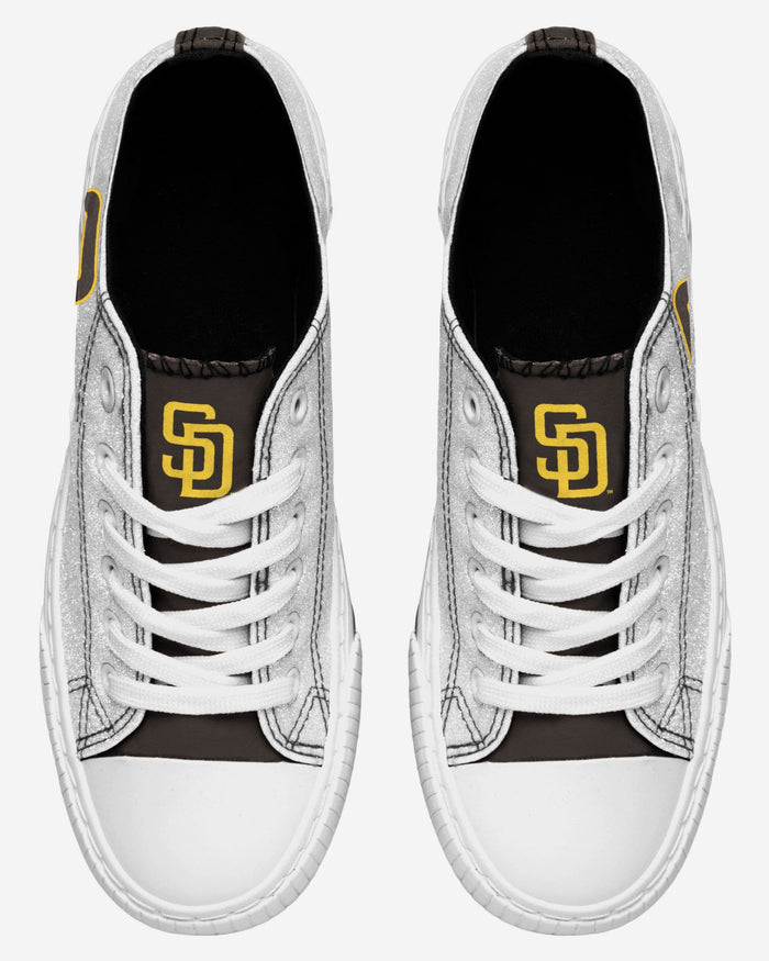 San Diego Padres Womens Glitter Low Top Canvas Shoes FOCO - FOCO.com