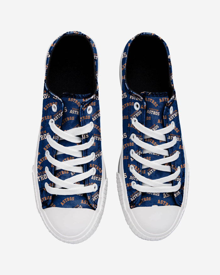 Houston Astros Womens Low Top Repeat Print Canvas Shoe FOCO - FOCO.com