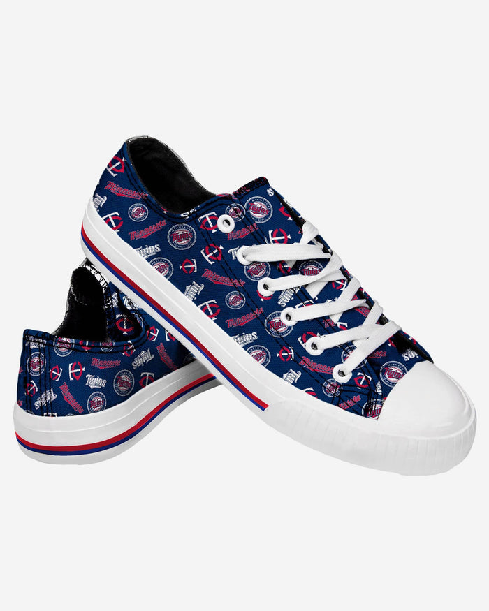 Minnesota Twins Womens Low Top Repeat Print Canvas Shoe FOCO - FOCO.com