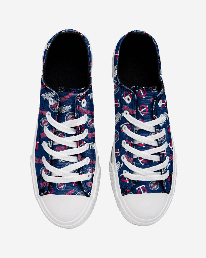 Minnesota Twins Womens Low Top Repeat Print Canvas Shoe FOCO - FOCO.com