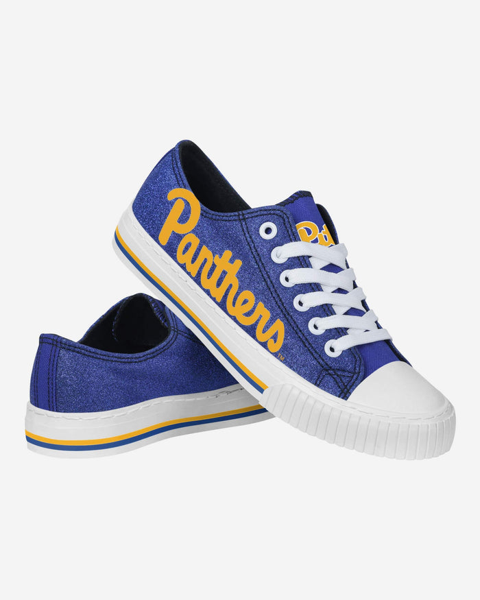 Pittsburgh Panthers Womens Color Glitter Low Top Canvas Shoes FOCO - FOCO.com