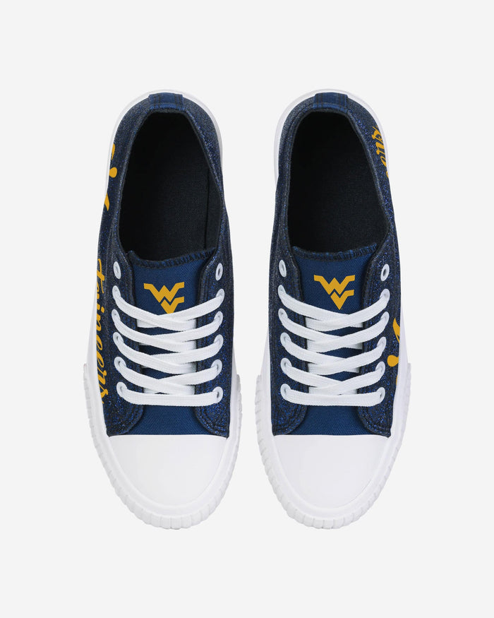 West Virginia Mountaineers Womens Color Glitter Low Top Canvas Shoes FOCO - FOCO.com