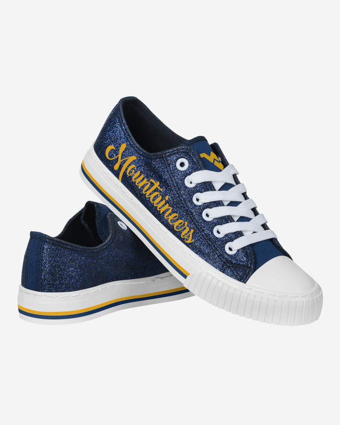 West Virginia Mountaineers Womens Color Glitter Low Top Canvas Shoes FOCO - FOCO.com