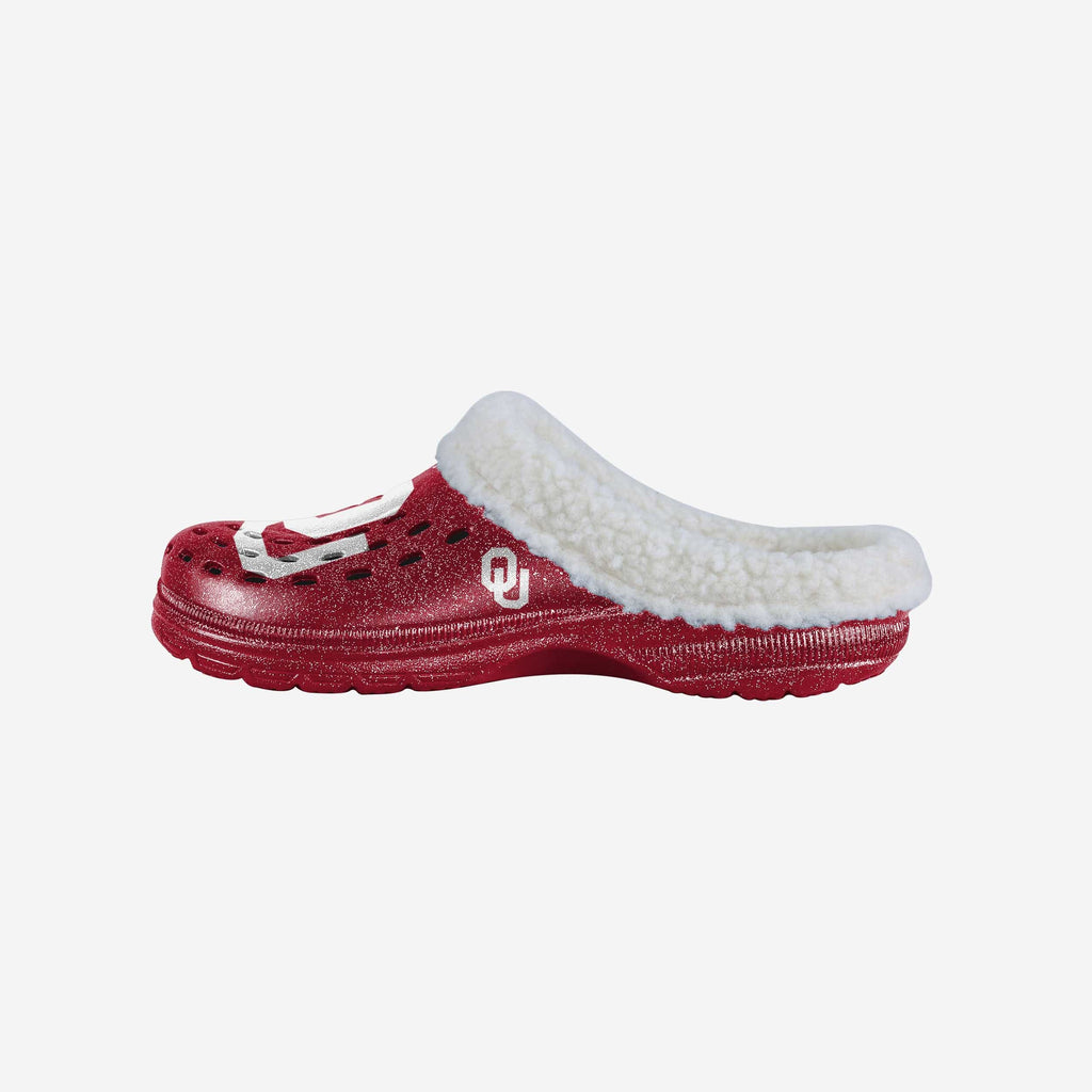 Oklahoma Sooners Womens Sherpa Lined Glitter Clog FOCO S - FOCO.com