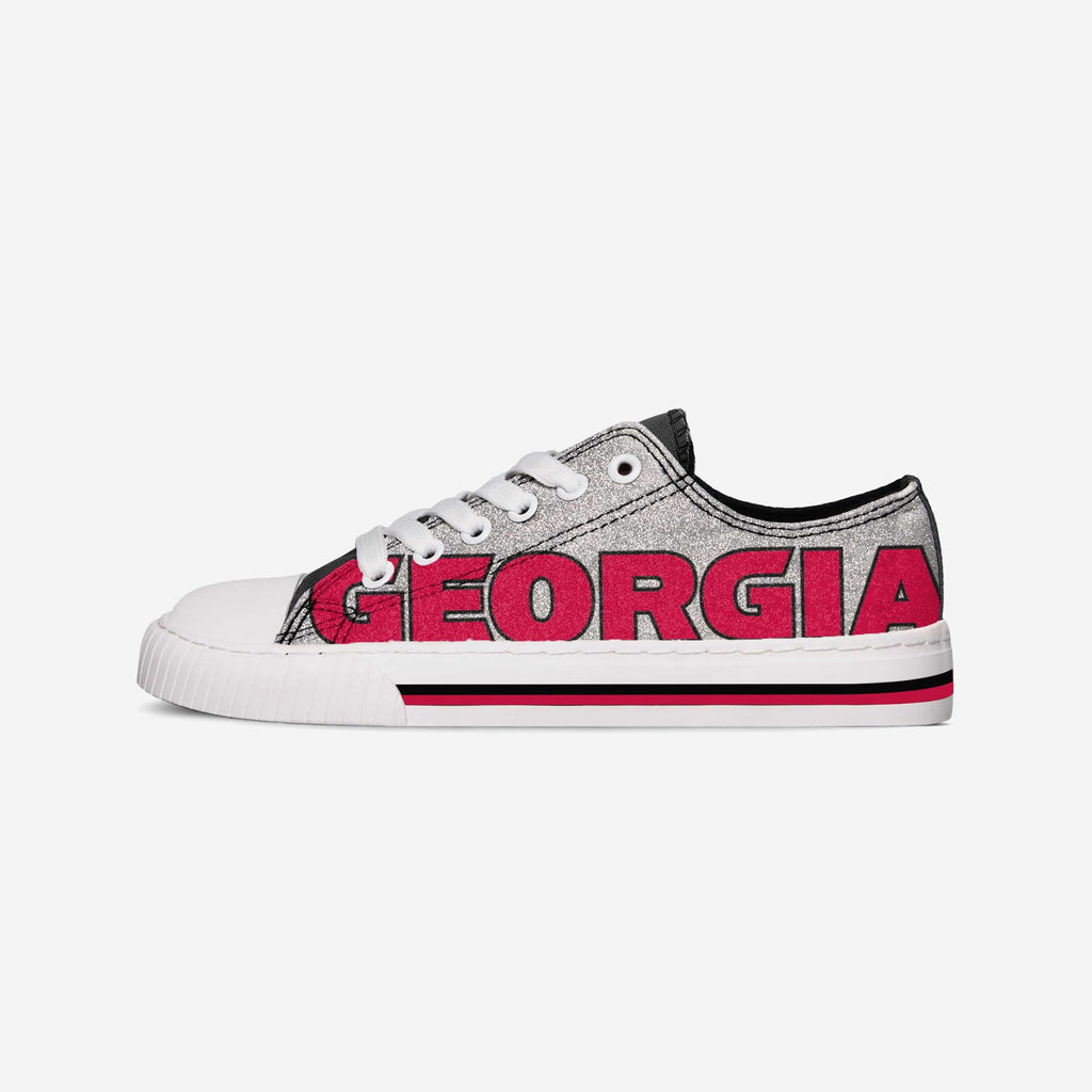 Georgia Bulldogs Womens Glitter Low Top Canvas Shoe FOCO - FOCO.com