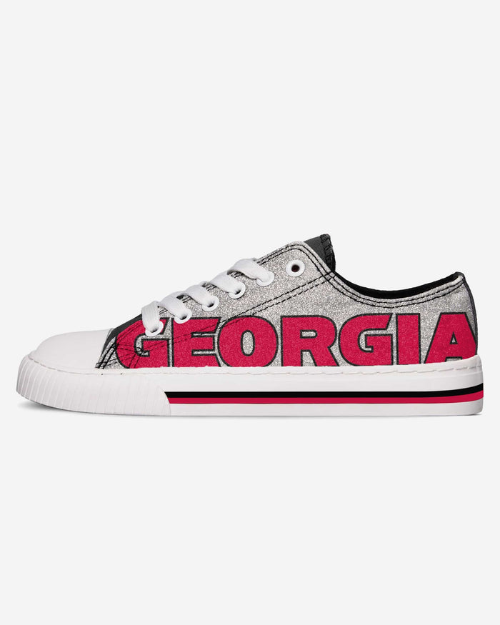Georgia Bulldogs Womens Glitter Low Top Canvas Shoe FOCO - FOCO.com