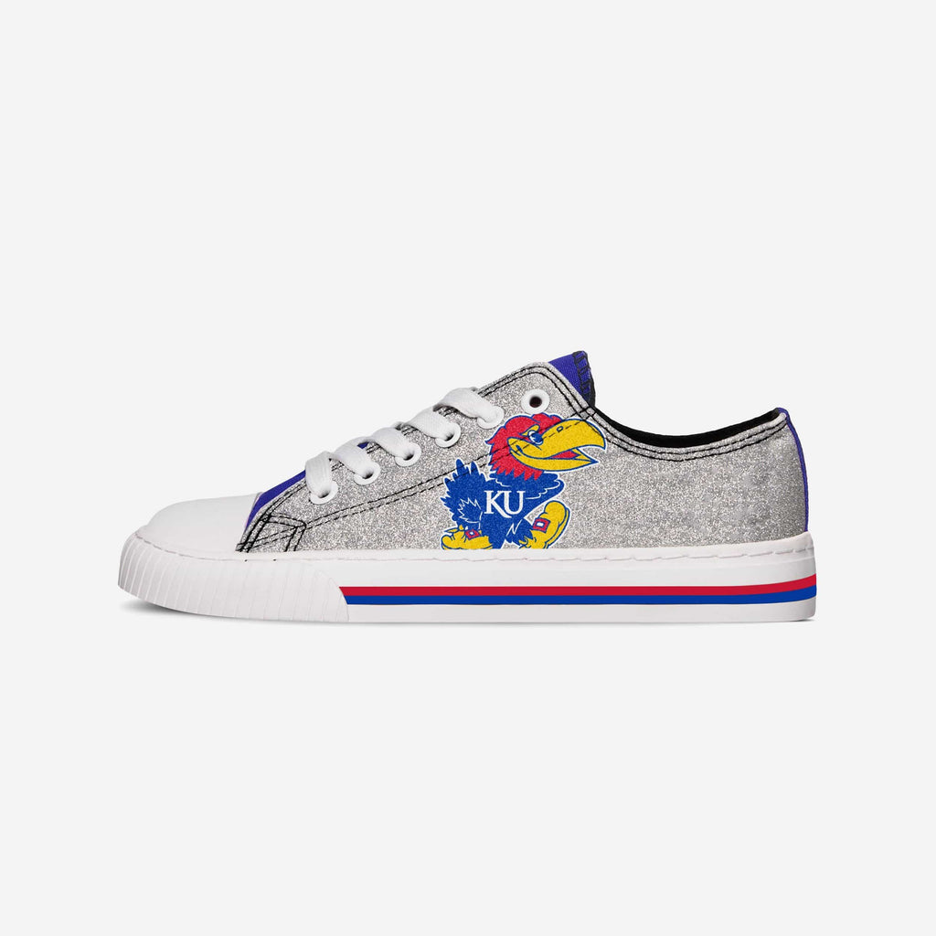 Kansas Jayhawks Womens Glitter Low Top Canvas Shoe FOCO - FOCO.com