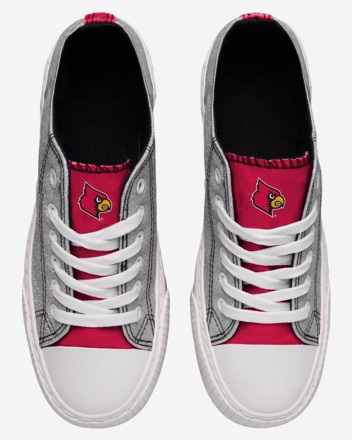 Louisville Cardinals Womens Glitter Low Top Canvas Shoe FOCO - FOCO.com