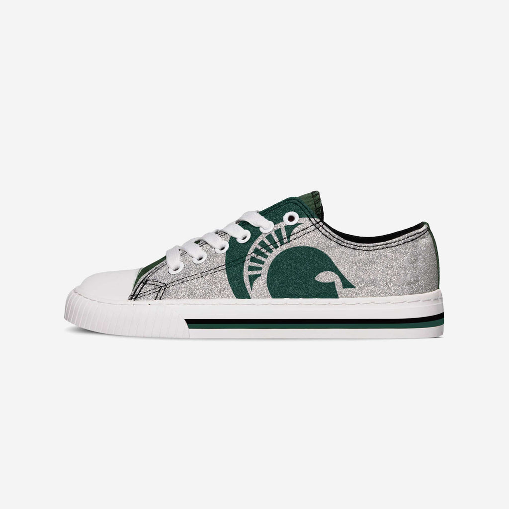 Michigan State Spartans Womens Glitter Low Top Canvas Shoe FOCO - FOCO.com