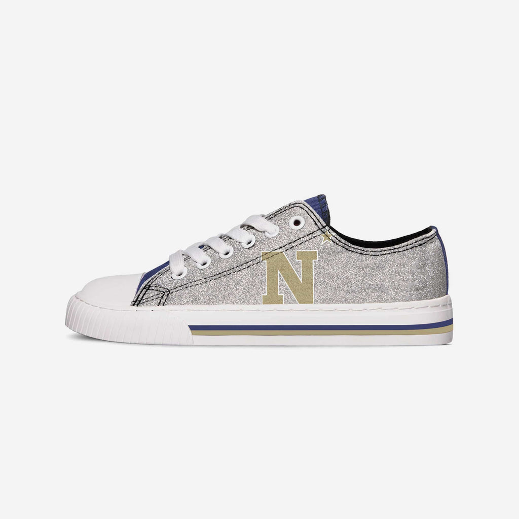Navy Midshipmen Womens Glitter Low Top Canvas Shoe FOCO - FOCO.com