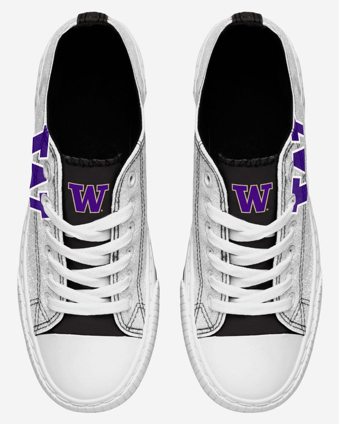 Washington Huskies Womens Glitter Low Top Canvas Shoes FOCO - FOCO.com