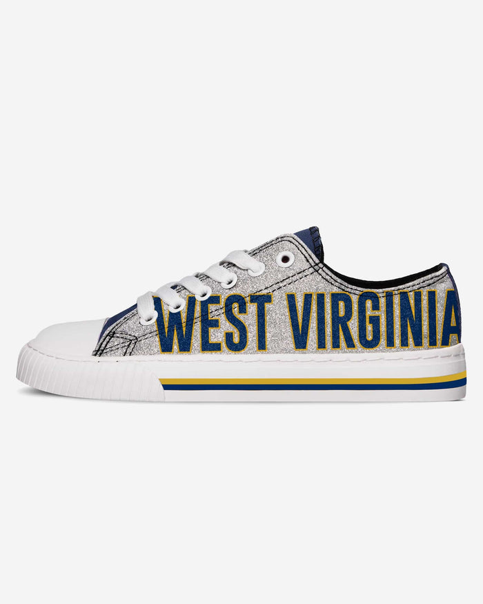 West Virginia Mountaineers Womens Glitter Low Top Canvas Shoe FOCO - FOCO.com
