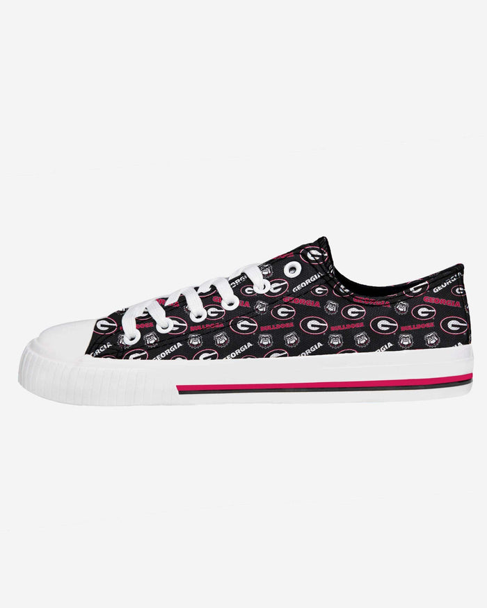 Georgia Bulldogs Womens Low Top Repeat Print Canvas Shoe FOCO - FOCO.com