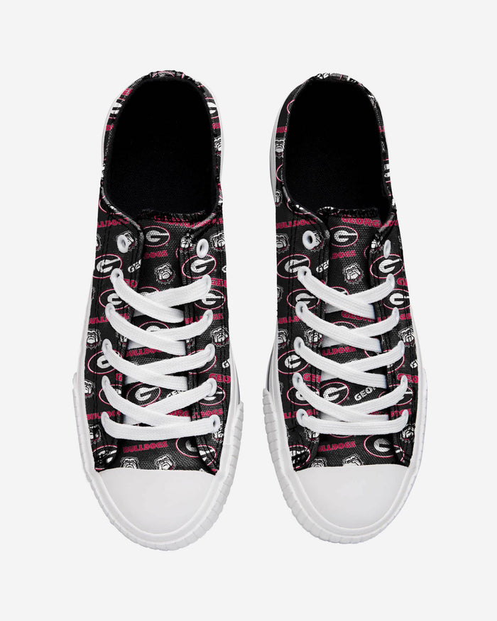 Georgia Bulldogs Womens Low Top Repeat Print Canvas Shoe FOCO - FOCO.com