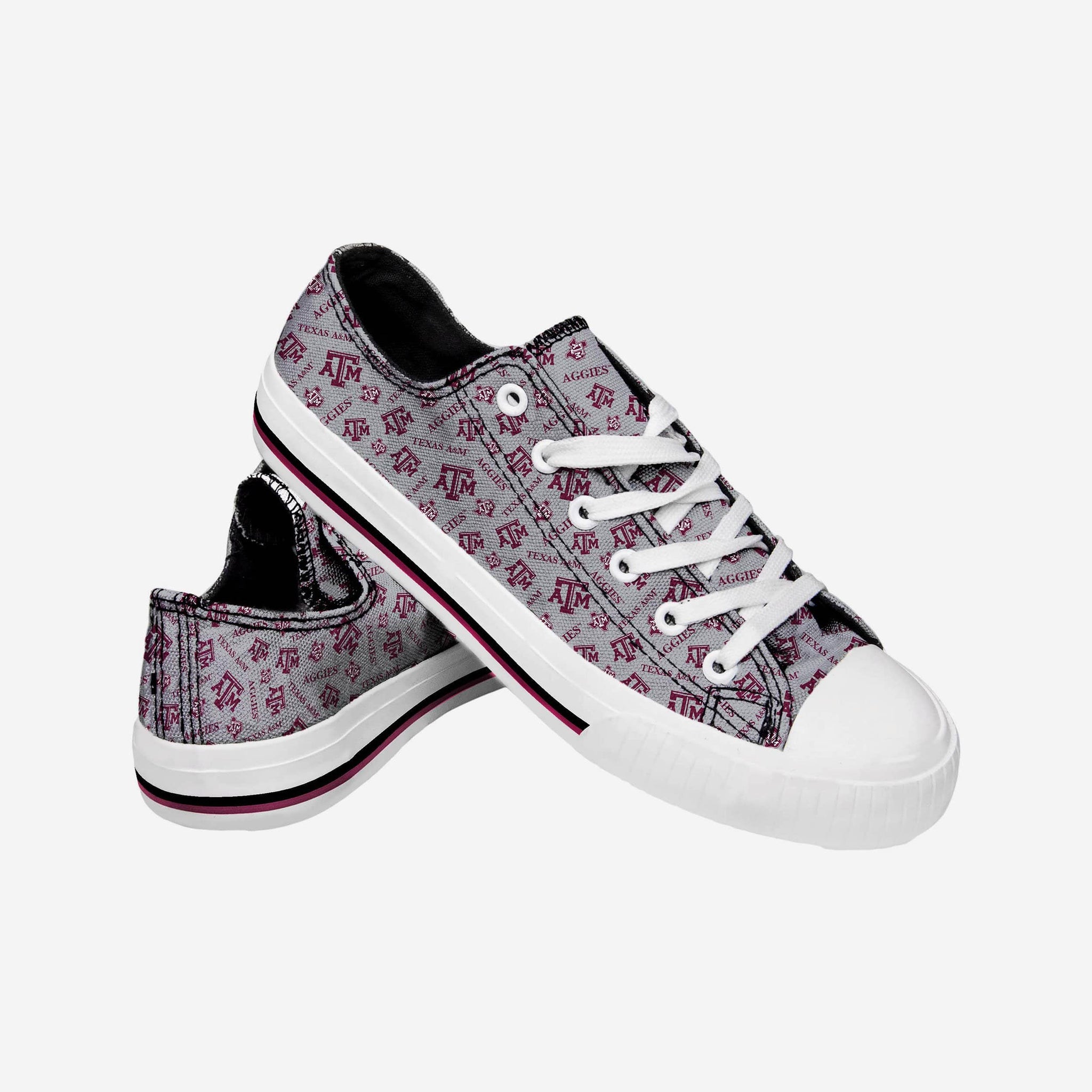 Texas A&M Aggies Womens Low Top Repeat Print Canvas Shoe
