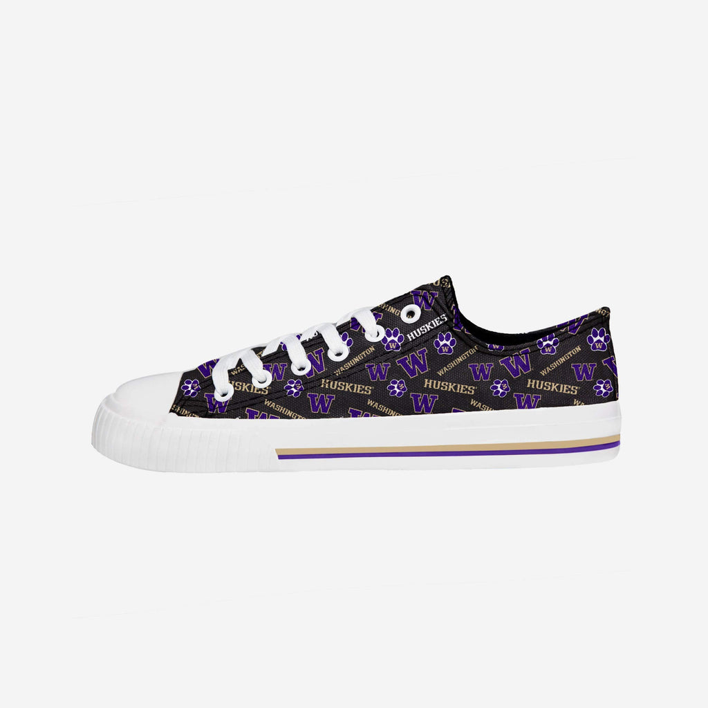 Washington Huskies Womens Low Top Repeat Print Canvas Shoe FOCO - FOCO.com