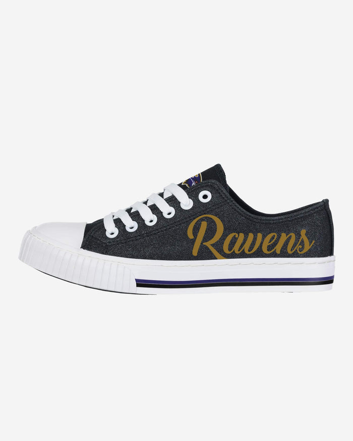 Baltimore Ravens Womens Color Glitter Low Top Canvas Shoes FOCO 6 - FOCO.com