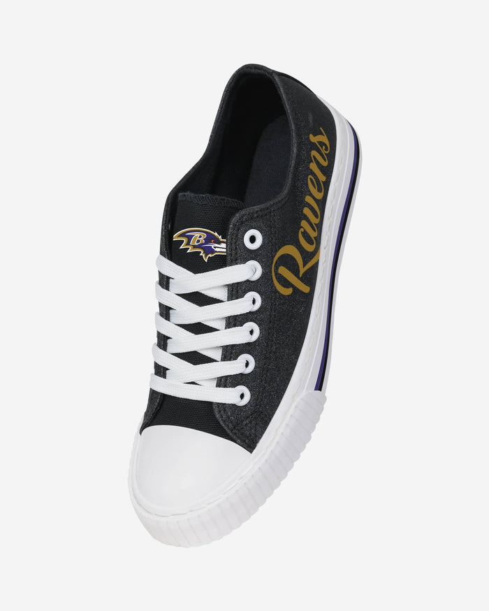 Baltimore Ravens Womens Color Glitter Low Top Canvas Shoes FOCO - FOCO.com