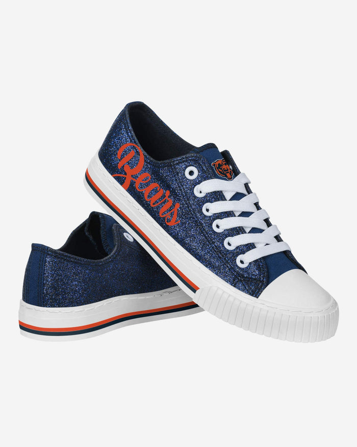Chicago Bears Womens Color Glitter Low Top Canvas Shoes FOCO - FOCO.com