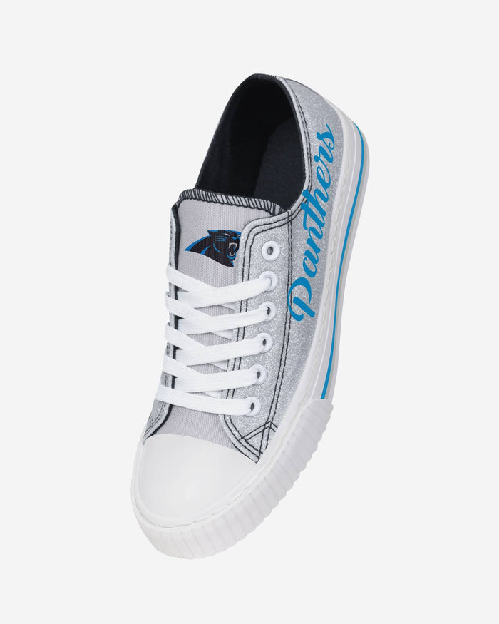 Carolina Panthers Womens Color Glitter Low Top Canvas Shoes FOCO - FOCO.com