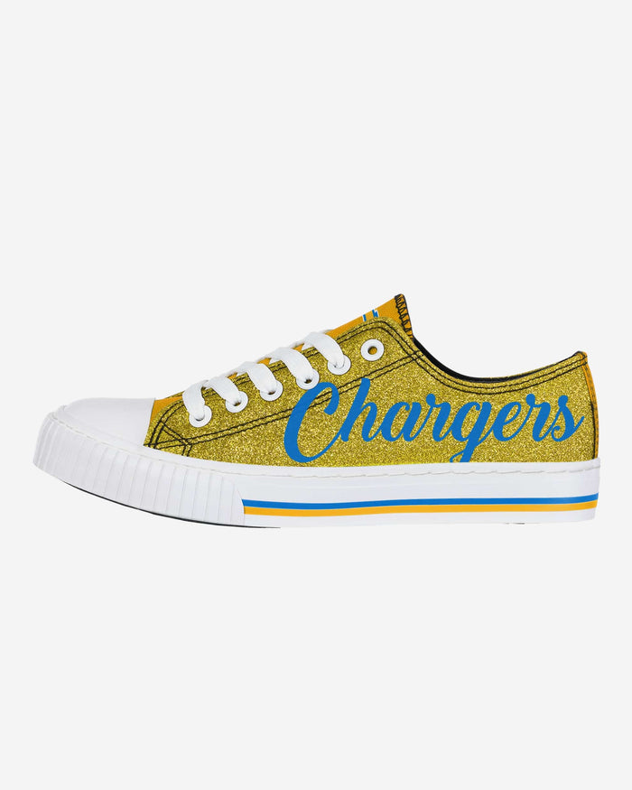Los Angeles Chargers Womens Color Glitter Low Top Canvas Shoes FOCO 6 - FOCO.com