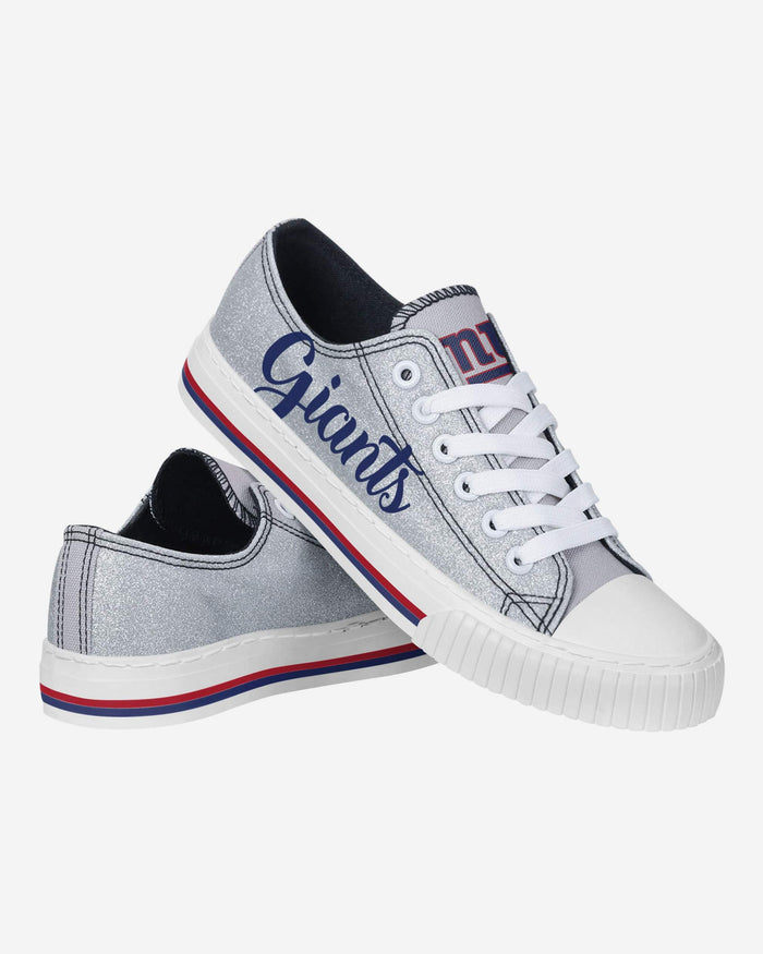 New York Giants Womens Color Glitter Low Top Canvas Shoes FOCO - FOCO.com