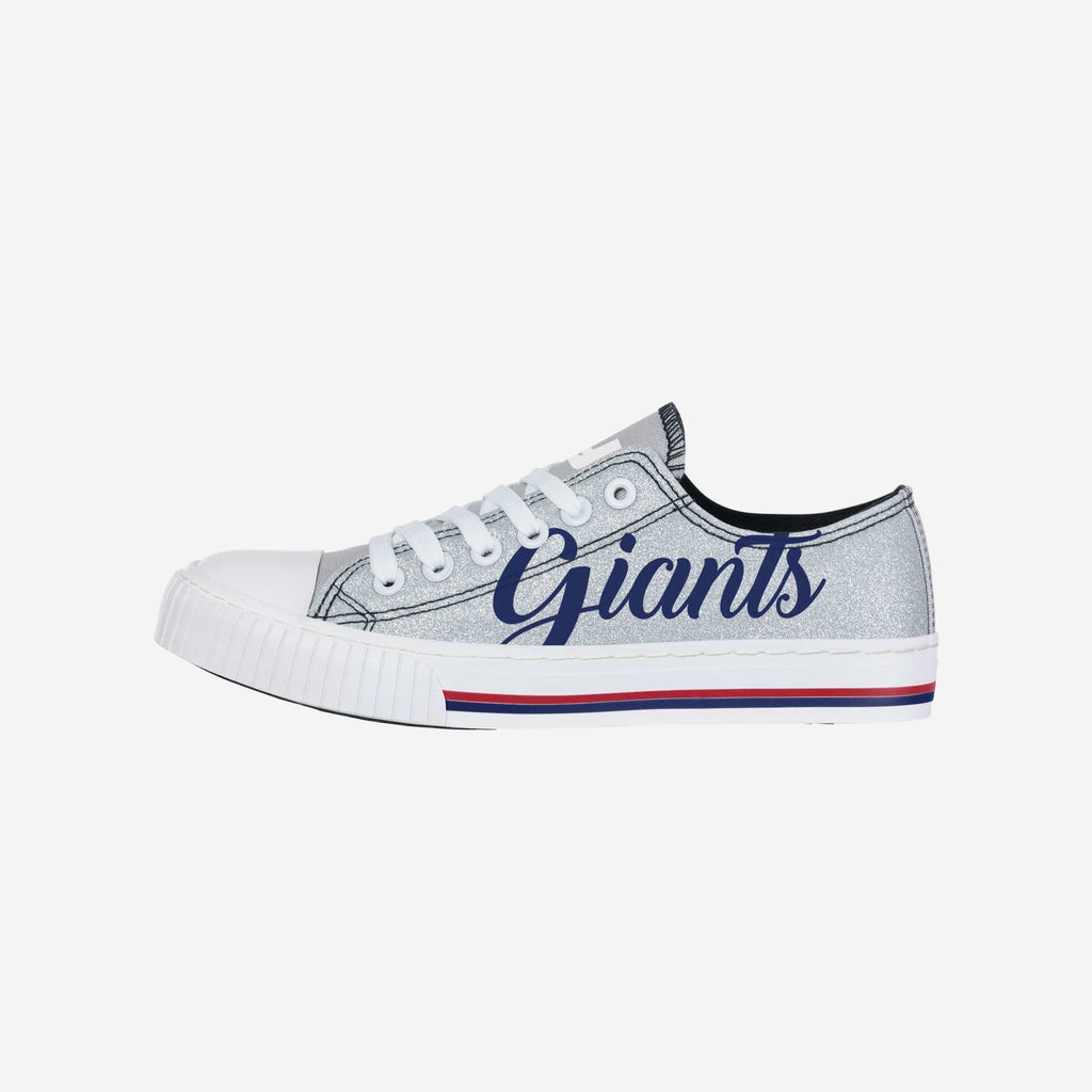 New York Giants Womens Color Glitter Low Top Canvas Shoes FOCO 6 - FOCO.com