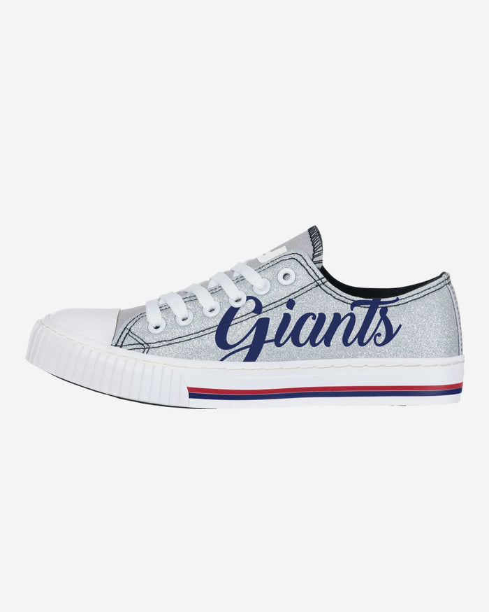 New York Giants Womens Color Glitter Low Top Canvas Shoes FOCO 6 - FOCO.com
