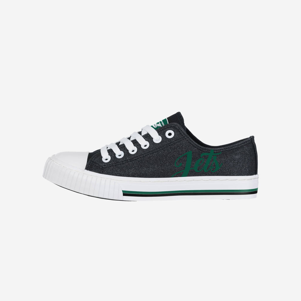 New York Jets Womens Color Glitter Low Top Canvas Shoes FOCO 6 - FOCO.com