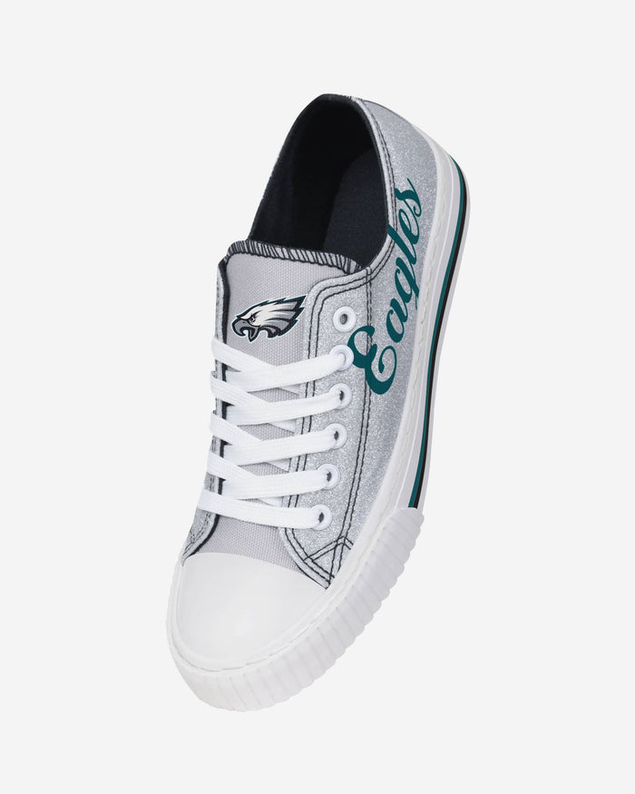 Philadelphia Eagles Womens Color Glitter Low Top Canvas Shoes