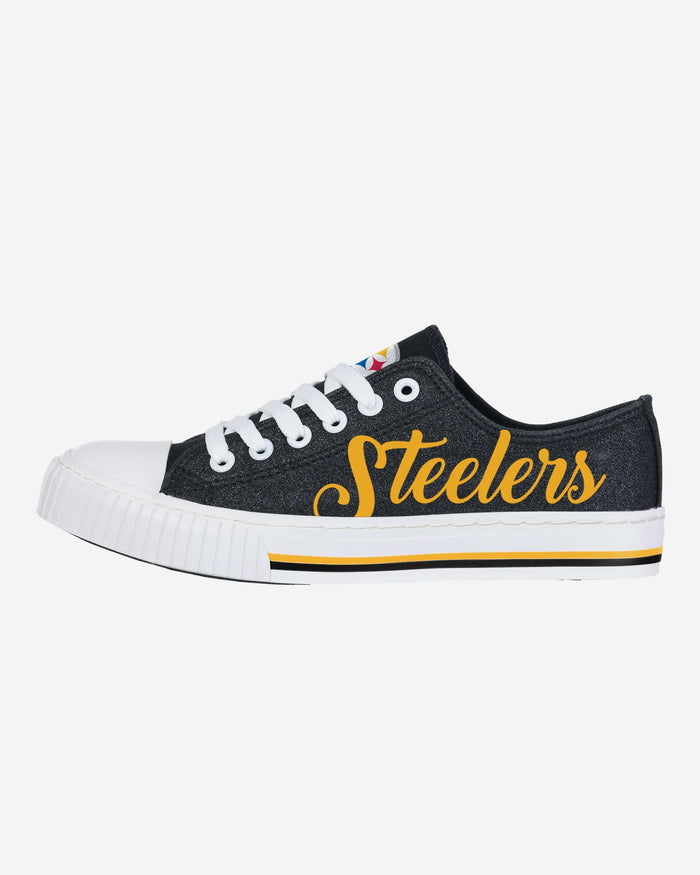 Pittsburgh Steelers Womens Color Glitter Low Top Canvas Shoes FOCO 6 - FOCO.com