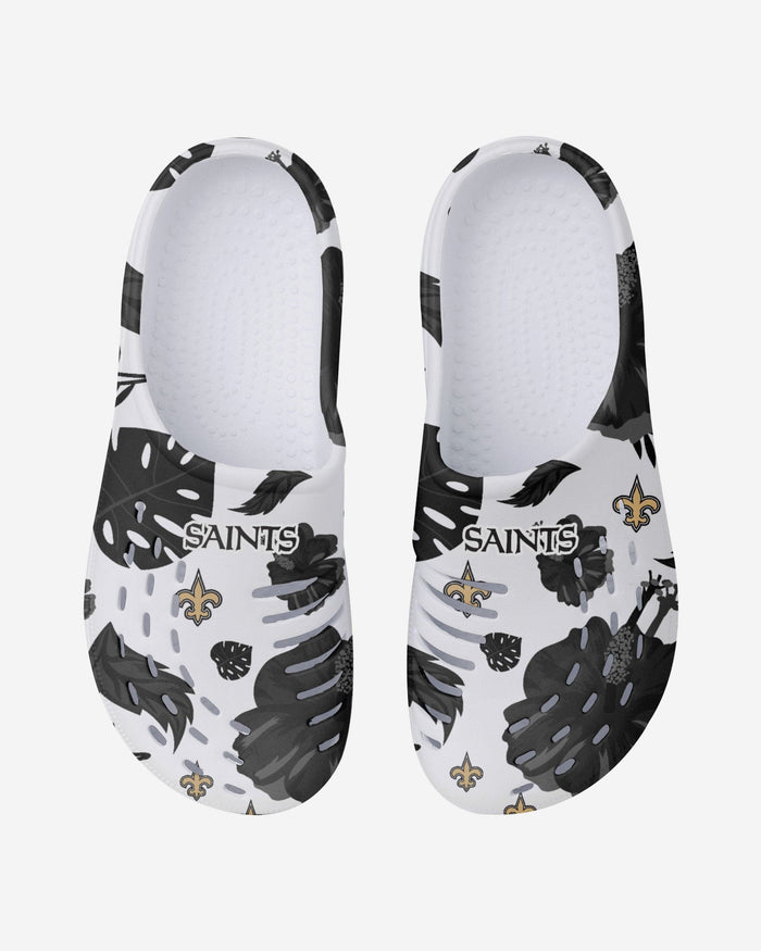 New Orleans Saints Womens Floral White Clog FOCO - FOCO.com