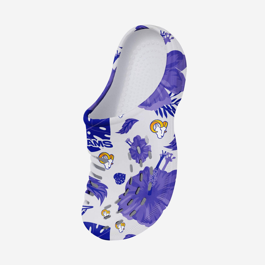 La Rams Clogs Los Angeles Rams Womens Floral White Clog FOCO