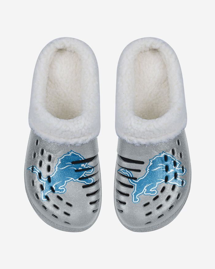 Detroit Lions Womens Sherpa Lined Glitter Clog FOCO - FOCO.com