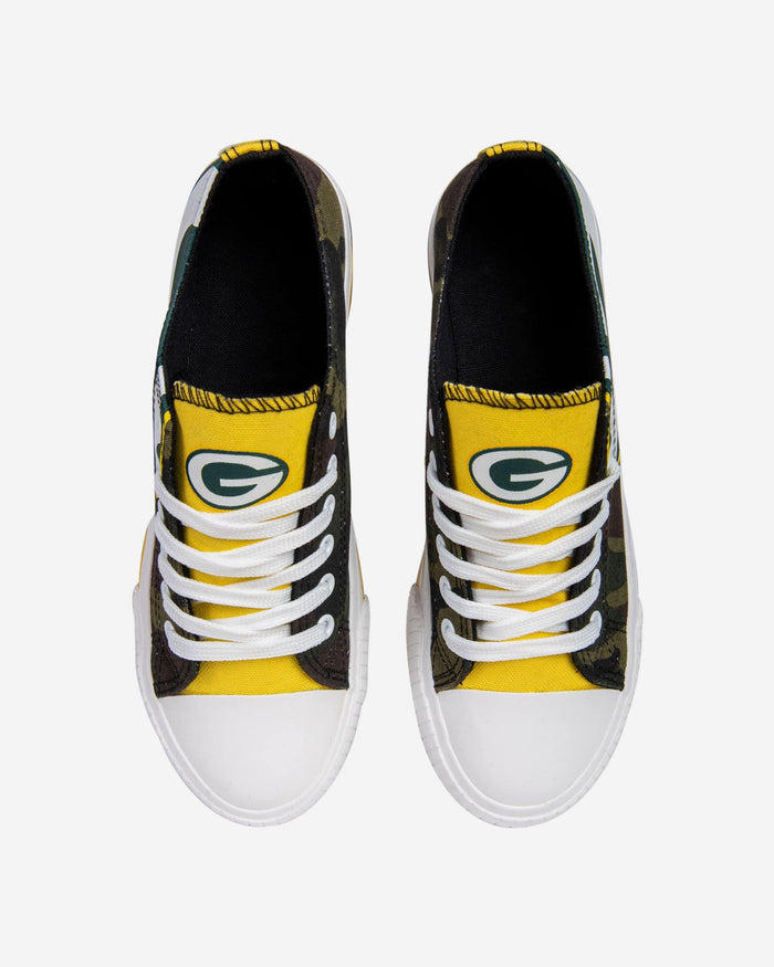 Green Bay Packers Womens Camo Low Top Canvas Shoe FOCO - FOCO.com