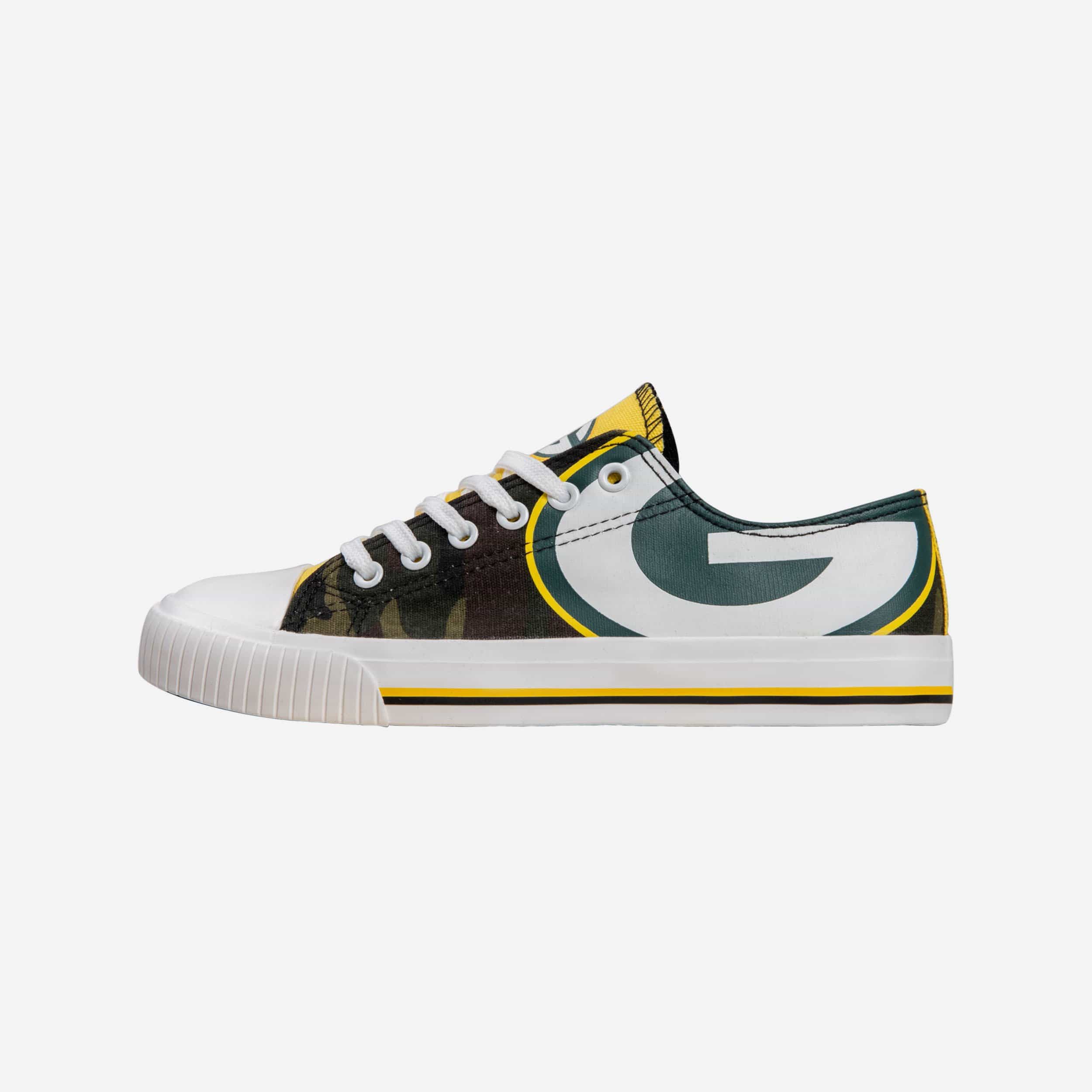 Green Bay Packers Womens Camo Low Top Canvas Shoe FOCO