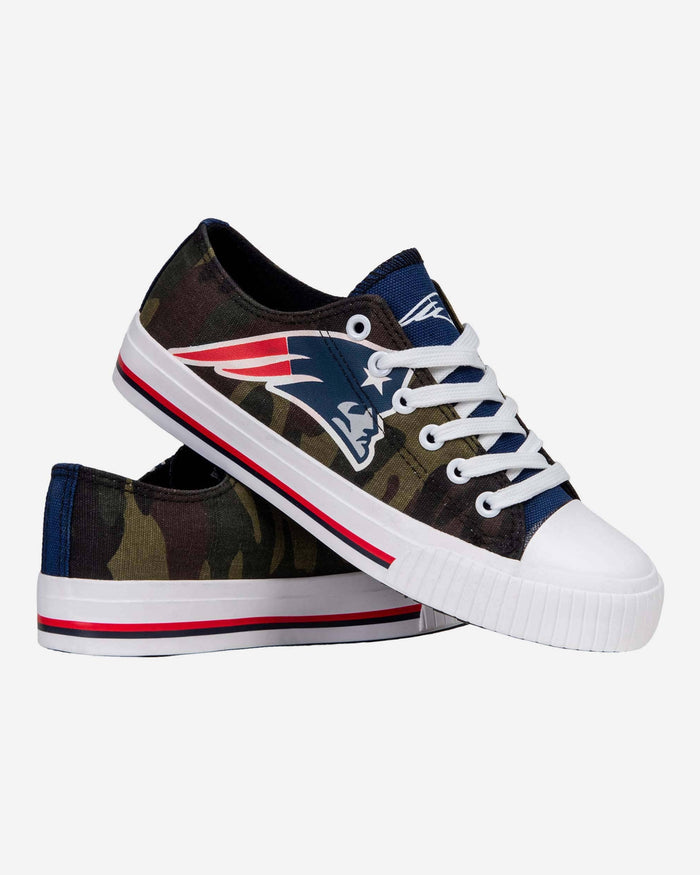 New England Patriots Womens Camo Low Top Canvas Shoe FOCO - FOCO.com
