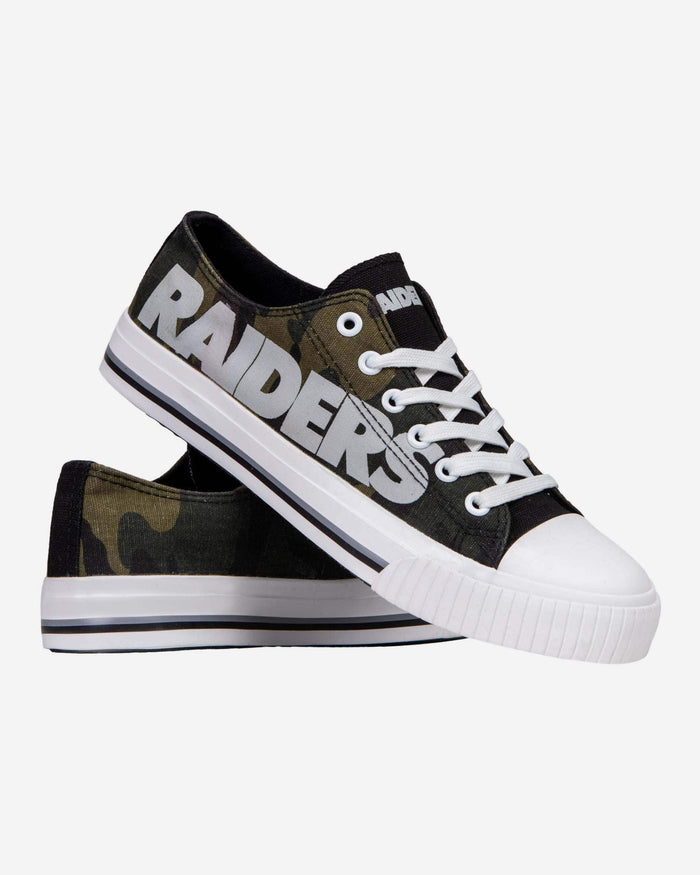 Las Vegas Raiders Womens Camo Low Top Canvas Shoe FOCO - FOCO.com