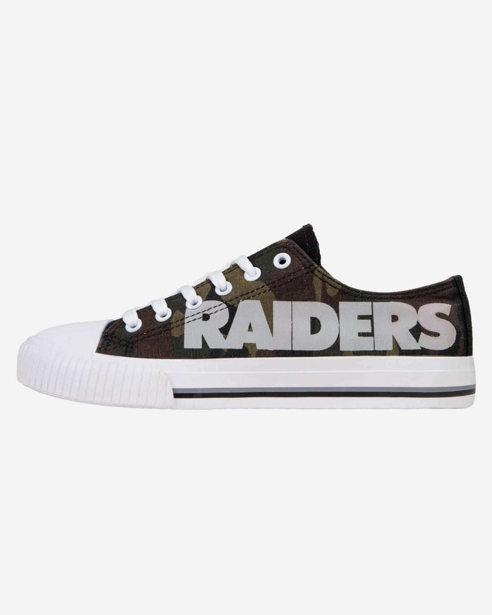 Las Vegas Raiders Womens Camo Low Top Canvas Shoe FOCO 6 - FOCO.com