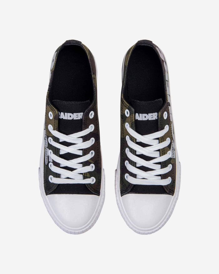 Las Vegas Raiders Womens Camo Low Top Canvas Shoe FOCO - FOCO.com