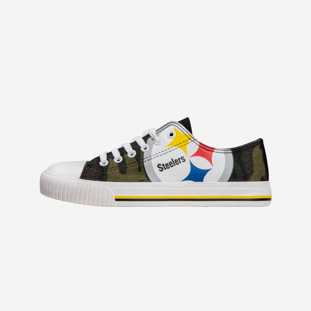 Pittsburgh Steelers Womens Camo Low Top Canvas Shoe FOCO 6 - FOCO.com