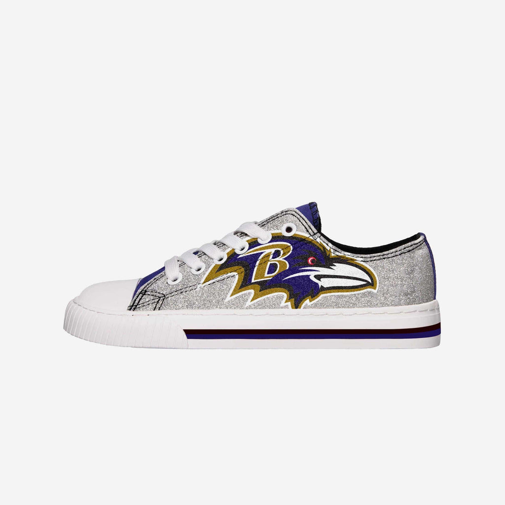 Baltimore Ravens Womens Glitter Low Top Canvas Shoe FOCO 6 - FOCO.com