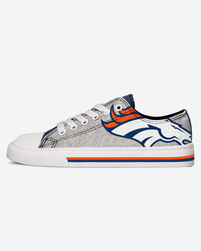 Denver Broncos Womens Glitter Low Top Canvas Shoe FOCO - FOCO.com