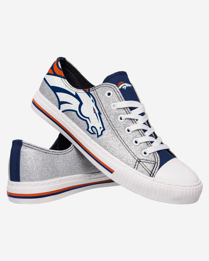 Denver Broncos Womens Glitter Low Top Canvas Shoe FOCO - FOCO.com